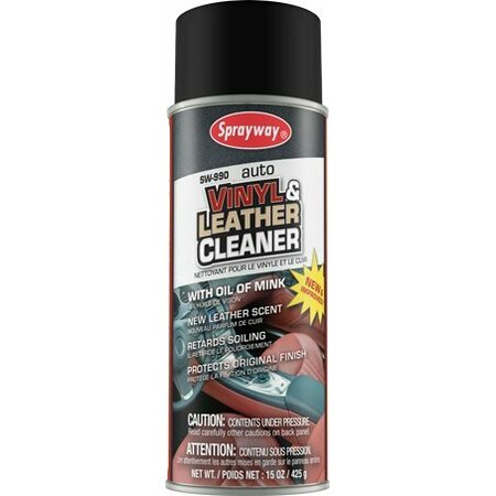 SPRAYWAY Vinyl & Leather Cleaner with oil of mink, 16oz SW990-1